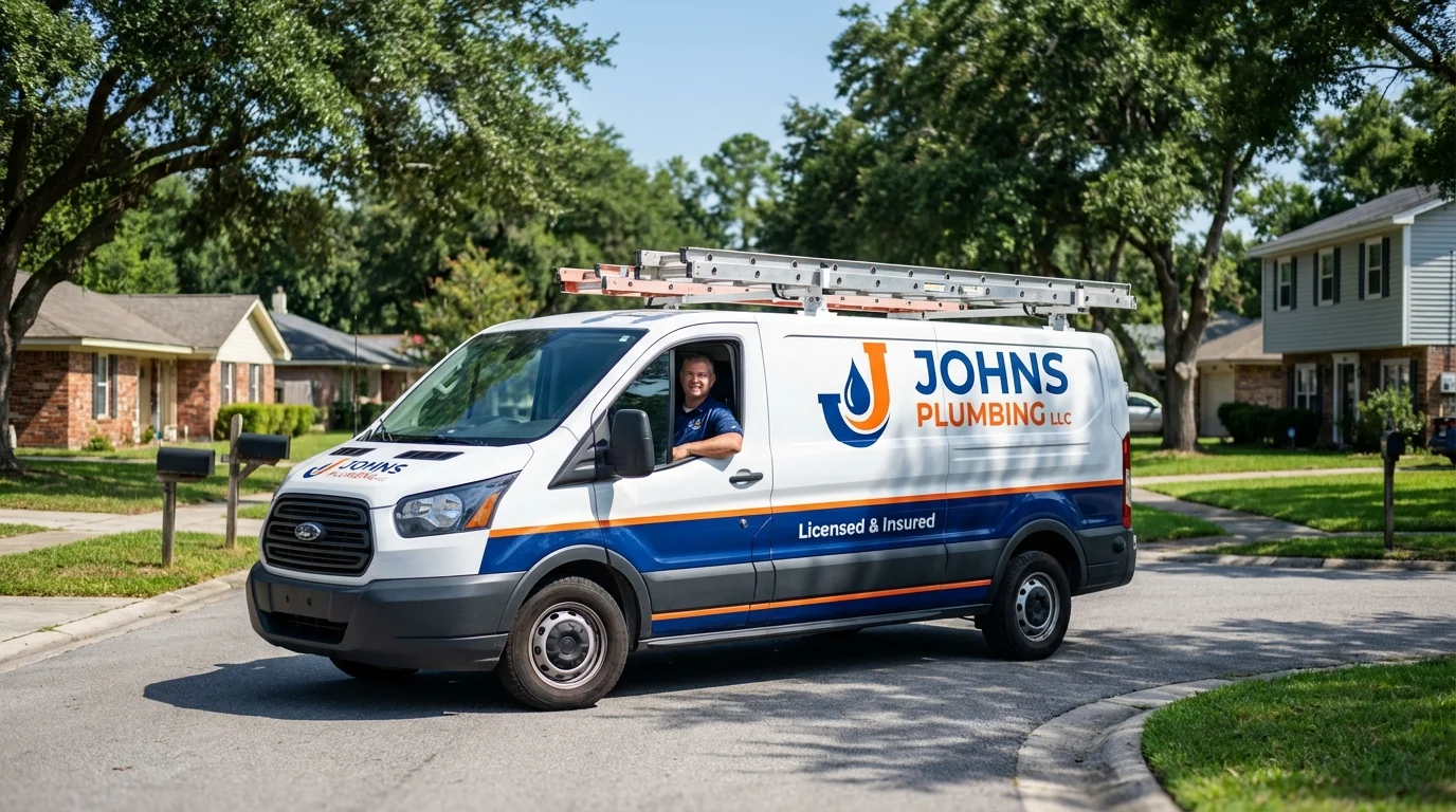 Johns Plumbing LLC service van in Renville, MN