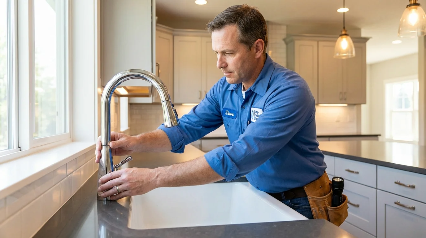 Kitchen faucet installation by Johns Plumbing LLC in Renville